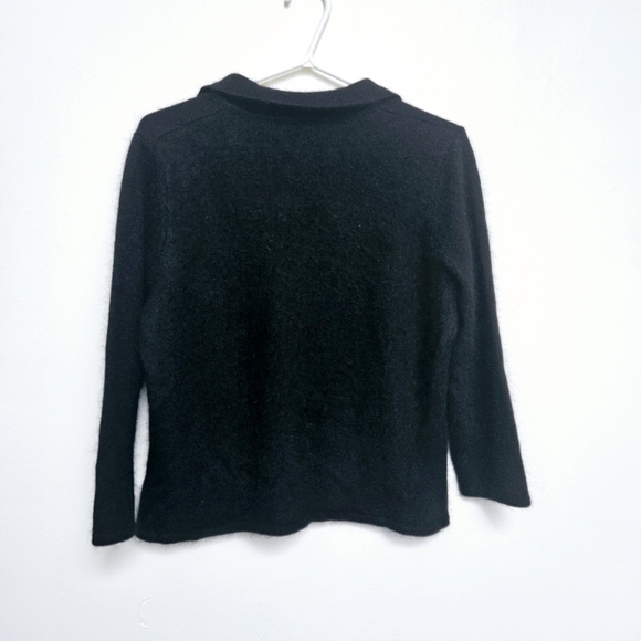 Vintage Casual Small Connection Angora Blend Black Collard Pullover Sweater - Picture 2 of 8